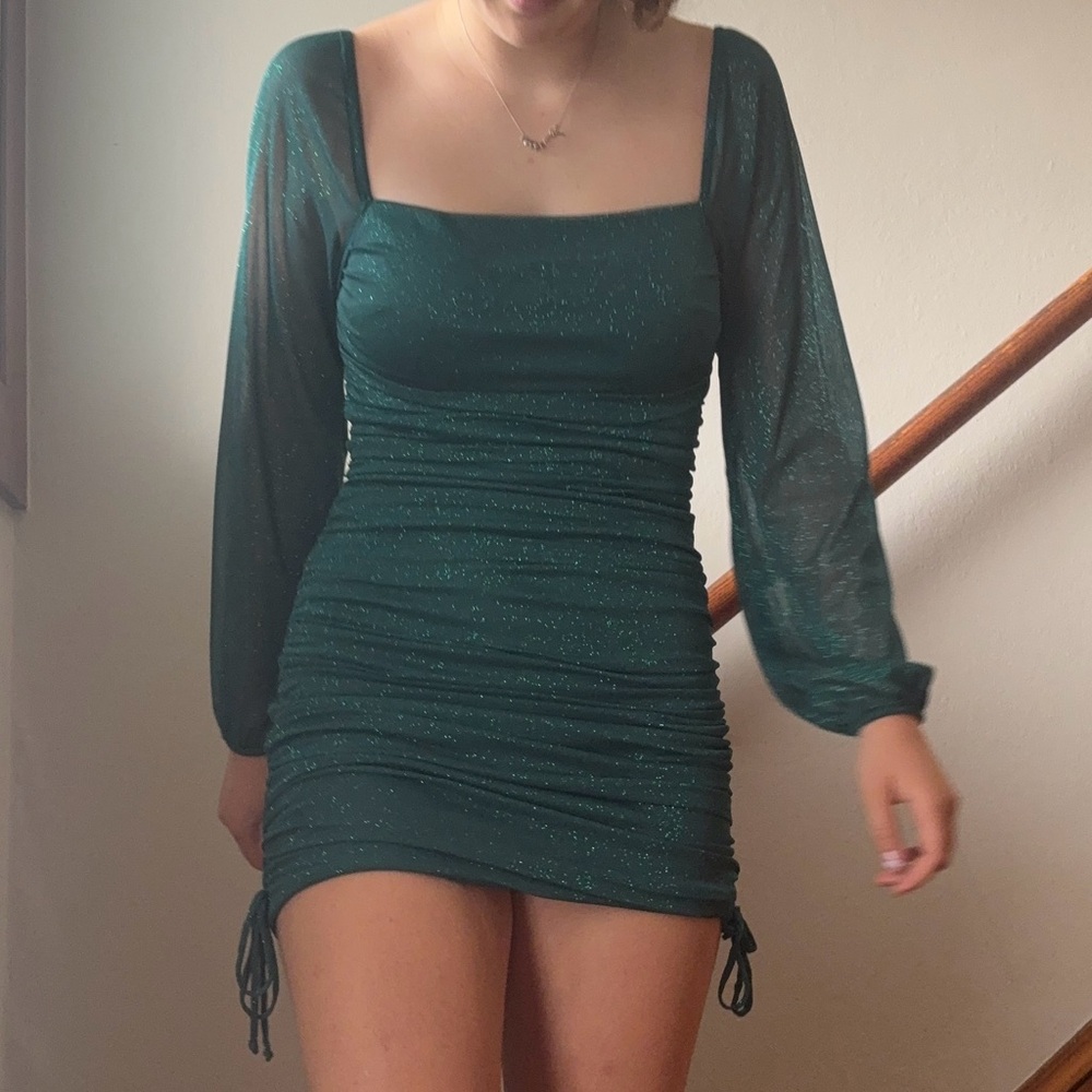 Jump Sparkling Green Mini Dress